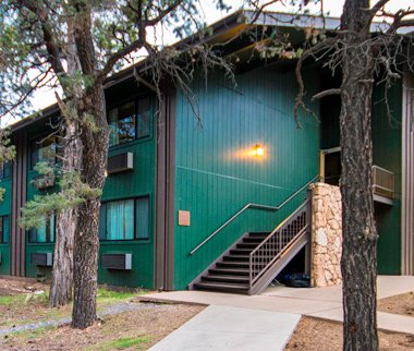 East exterior of Yavapai Lodge at the Grand Canyon (from visitgrandcanyon), Arizona, USA