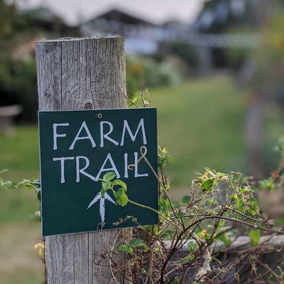 Fresh winds Farm Trail sign at Freshwinds Camping Sussex