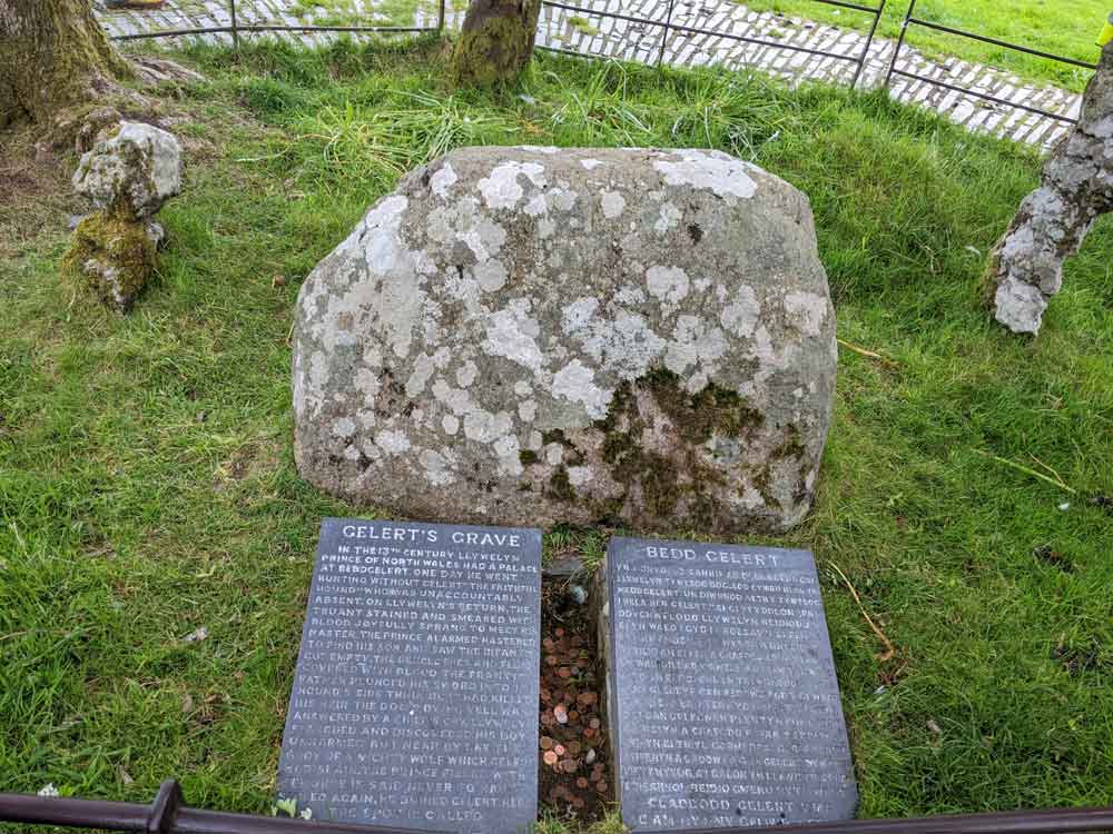 Rock marking Gelert's Grave, Wales