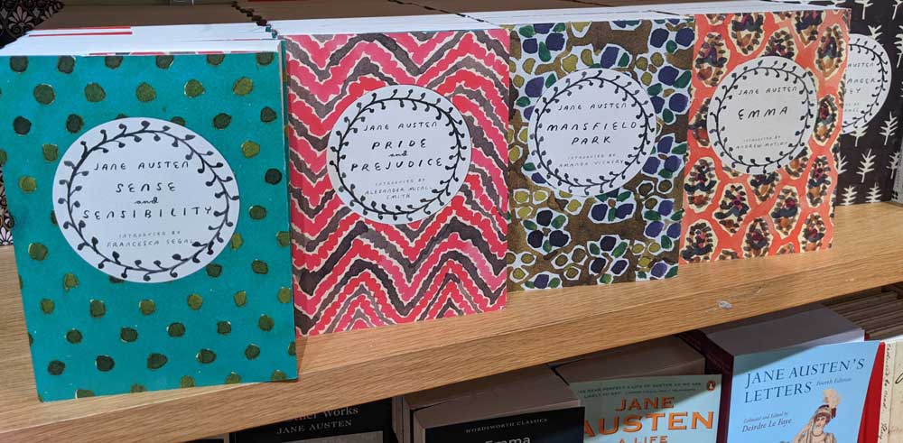 Selection of books at Jane Austen House Gift Shop