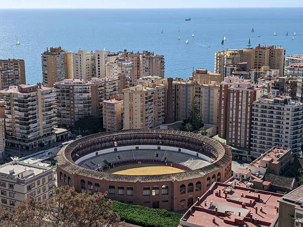 Views over La Malagueta (the-bullring) in Malaga