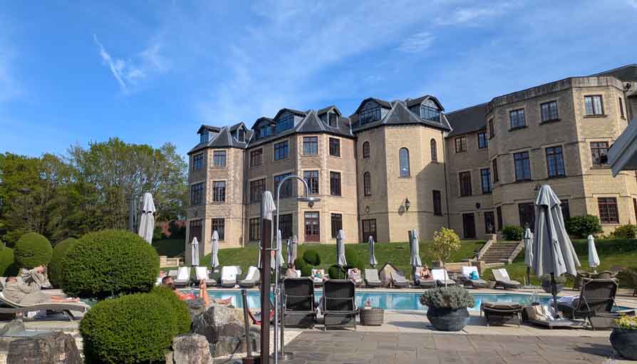 Picture of swimming pool and outside of hotel at Penny Hill Park Hotel