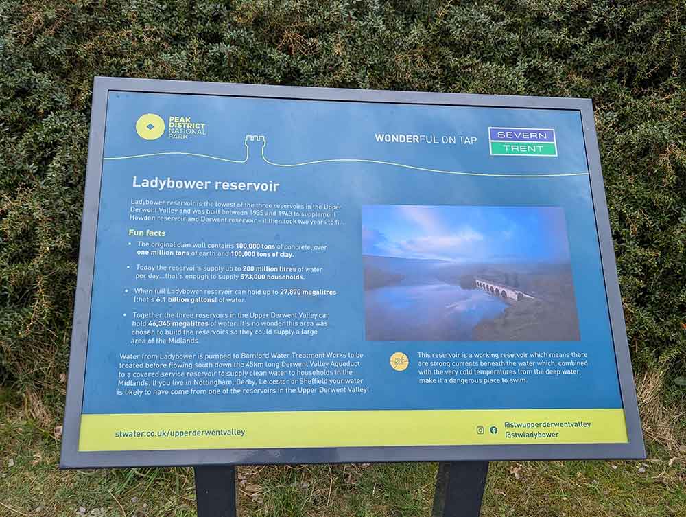 Information board at Ladybower Reservoir