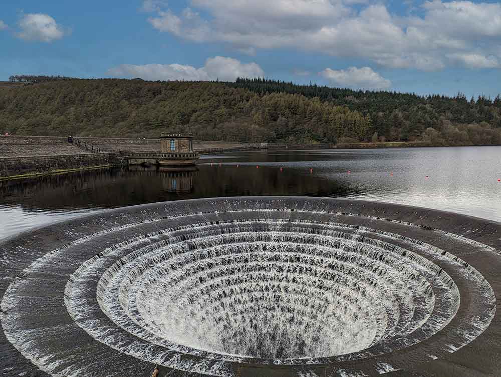 Ladybower Plug hole and dam, Peak District