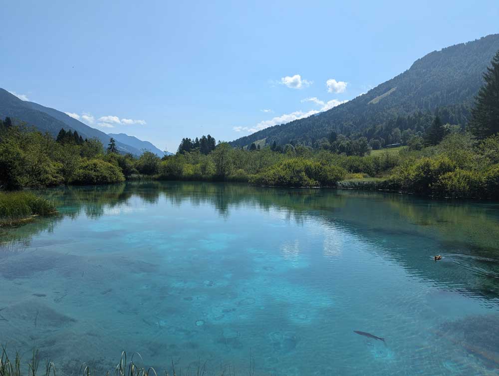 Zelenci Nature Reserve lake, Granjska Gora, Slovenia