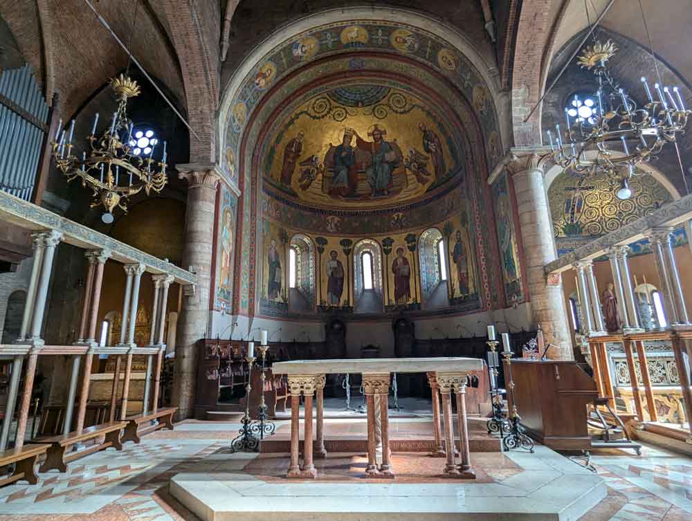 Ornate fresco's Inside Modena Cathedral, Italy