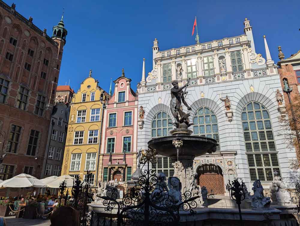 Neptune's Fountain on Dluga Street, Gdansk