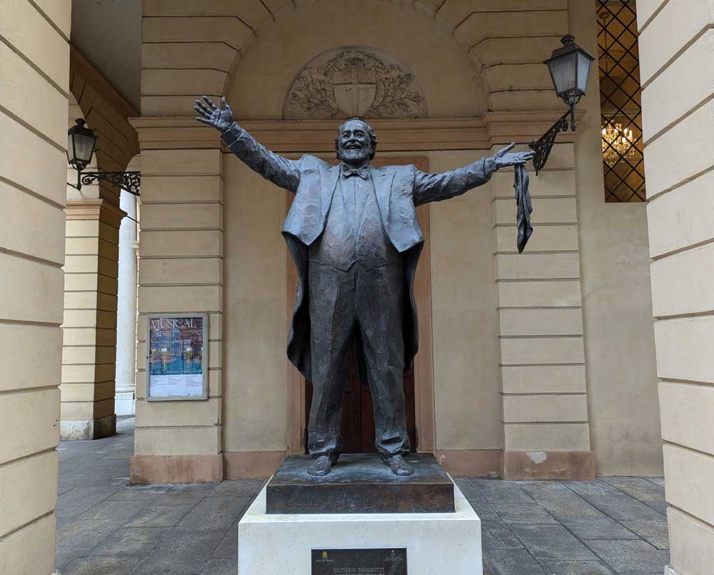 Statue of Lucianno Pavarotti, Modena, Italy