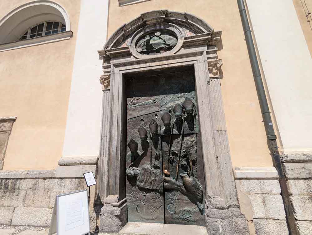 Ornate Cathedral door, Ljubljana, Slovenia