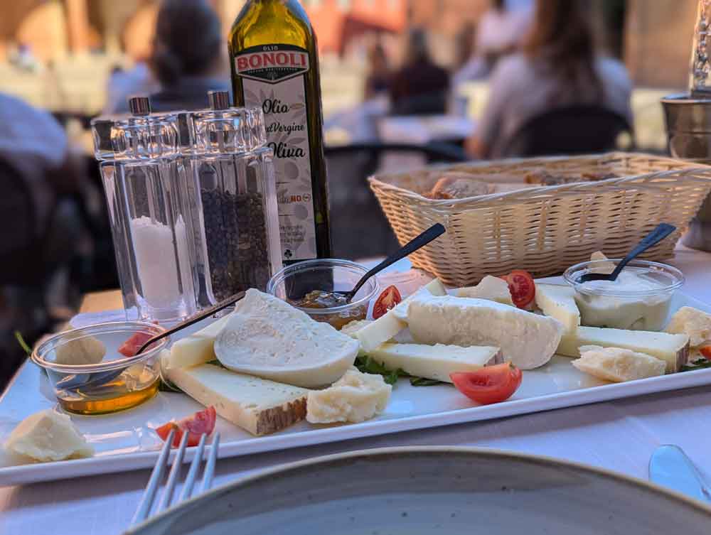 Cheese Platter in Bologna, Italy