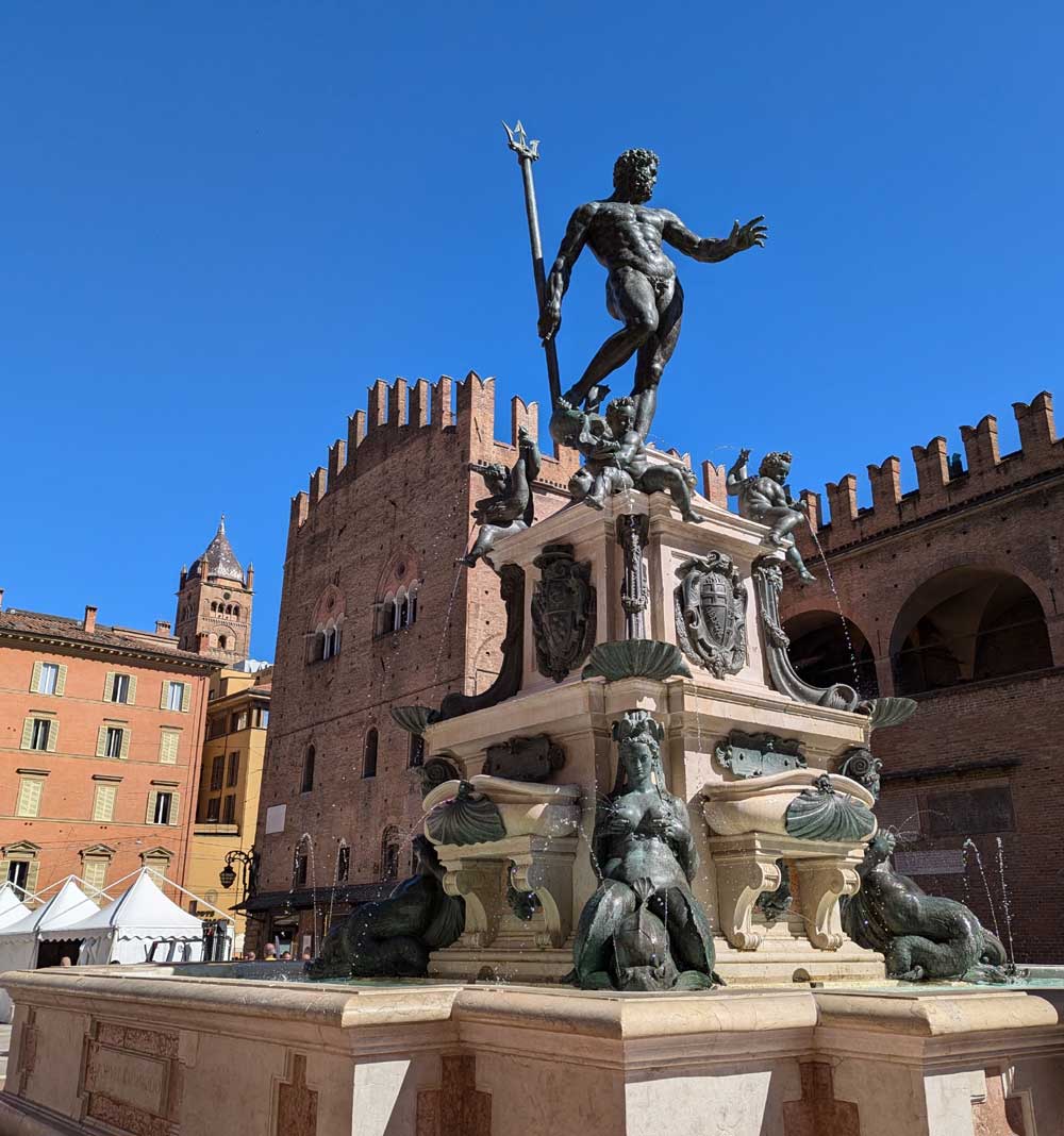 Ornate Fountain, depicting Neptune Bologna, Italy