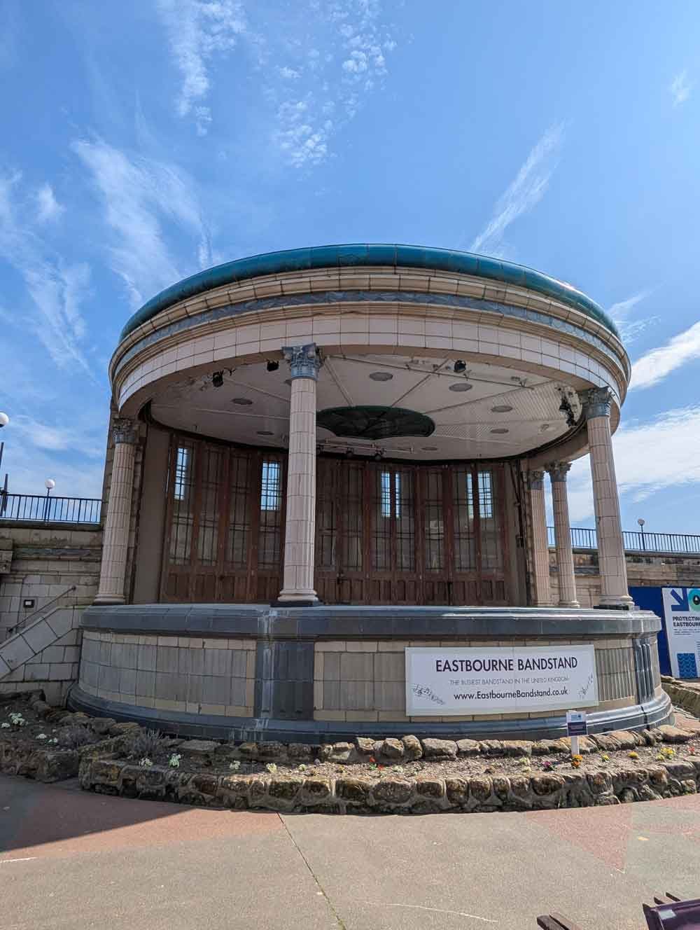 Eastbourne Bandstand Grand Eastbourne Bandstand domed canopy and columns