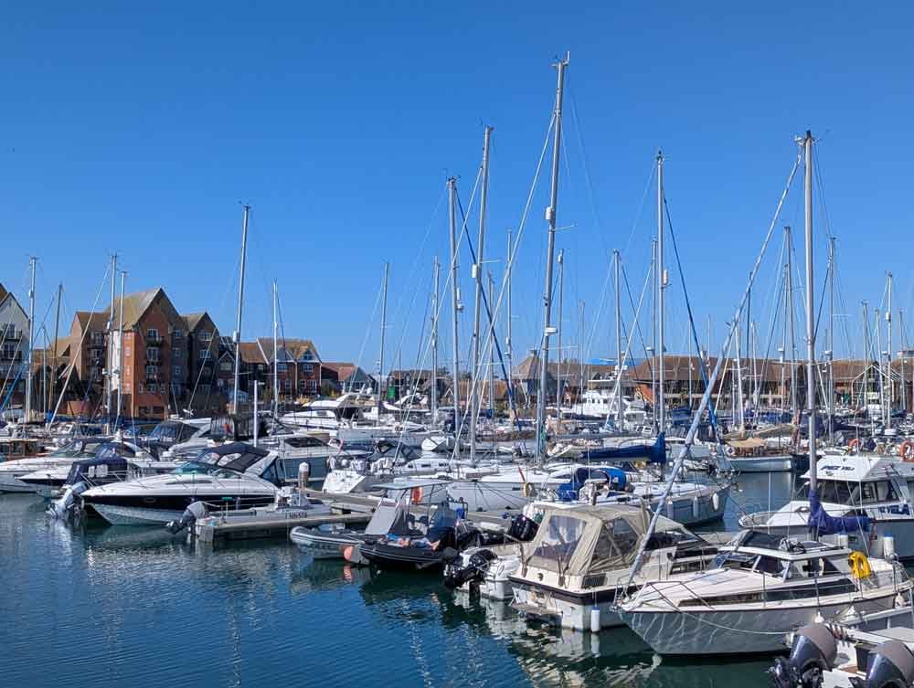 Sovereign Harbour and Marina Views of boats moored in Sovereign Harbour and Marina