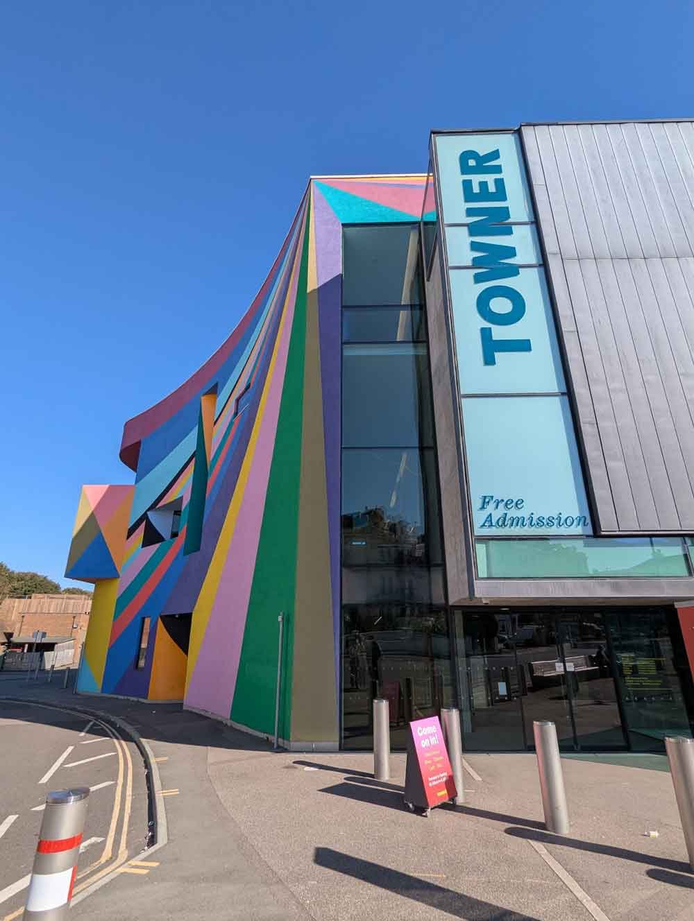 The Towner Gallery, Eastbourne Bright pastel colours on the outside of the Towner Gallery, Eastbourne