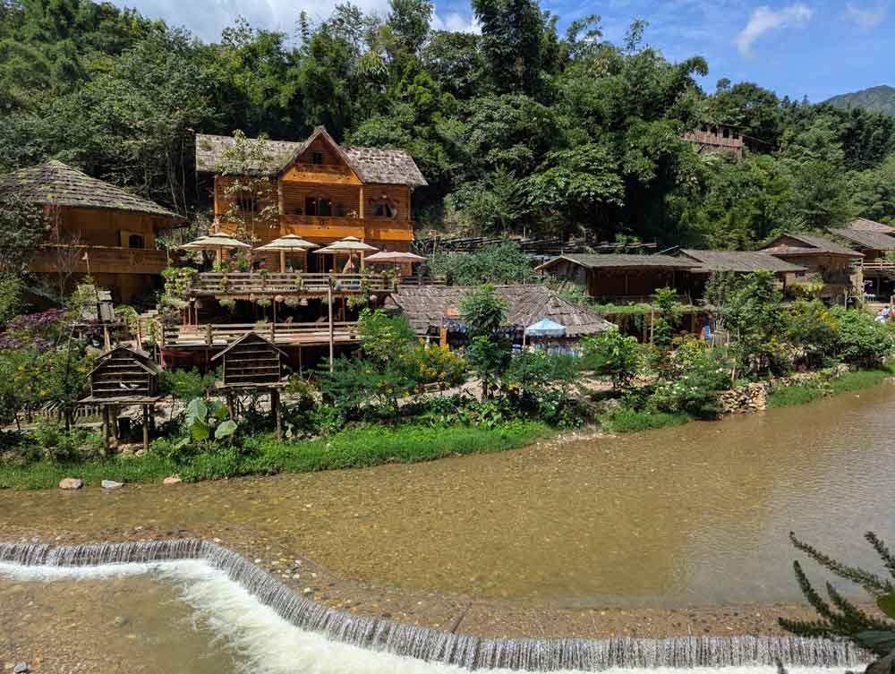 River flowing through ancient Cat Cat Village, Sapa, Vietnam