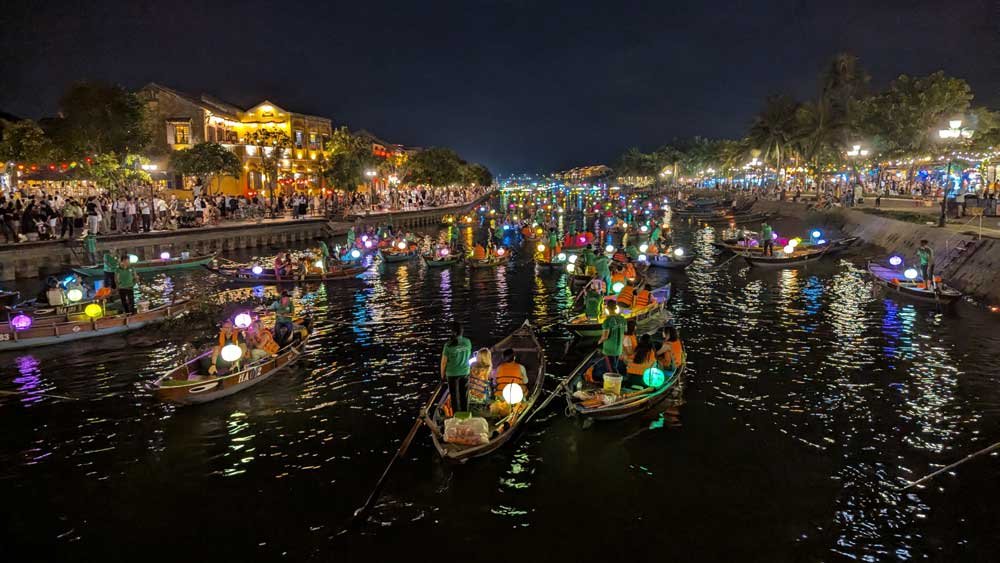 Hoi An Lantern boats at night, Vietnam