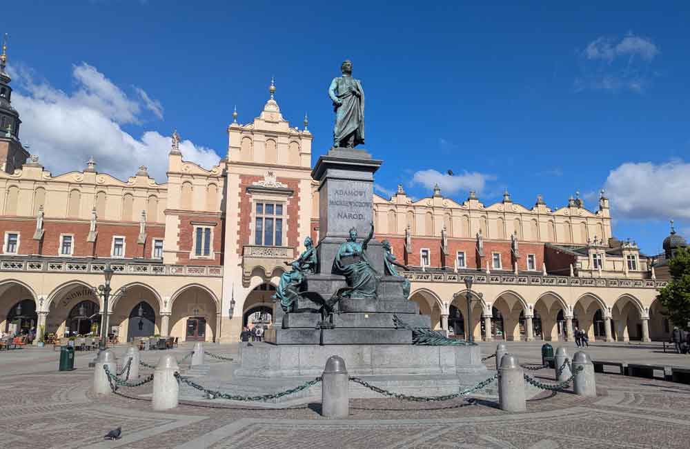 Statue in front of Cloth Hall, Market Square, Krakow
