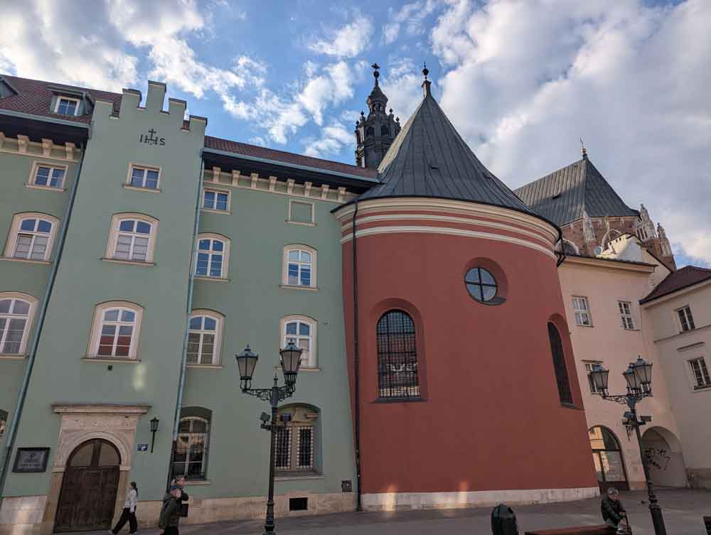Colourful old houses in Krakow Old Town