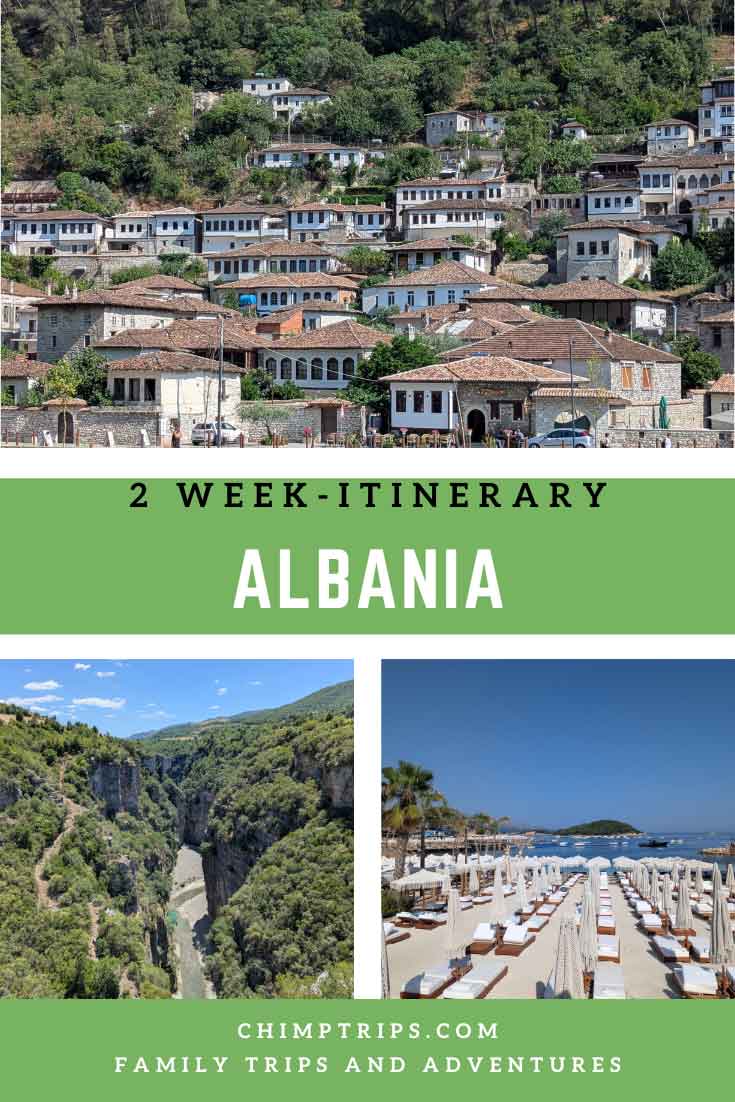 Pinterest cover - the ultimate 2 week Albania itinerary - a road trip itinerary