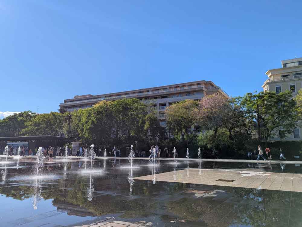 Water fountains at the Promenade du Paillon, Nice