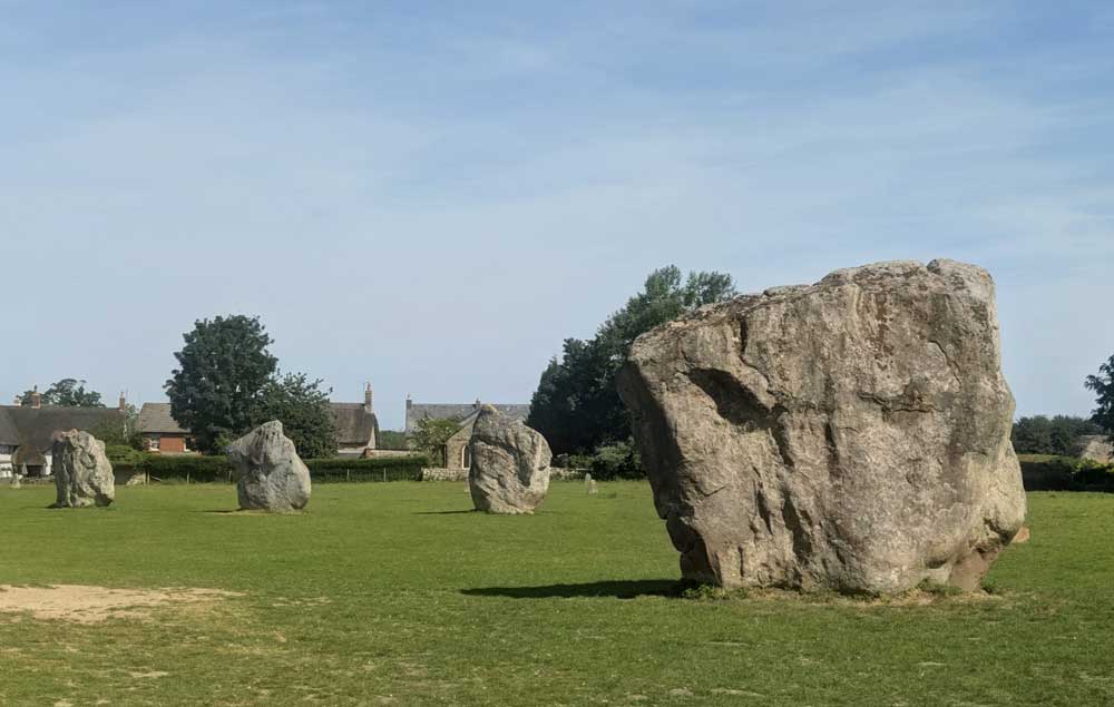 Avebury Stone Circle with village in background
