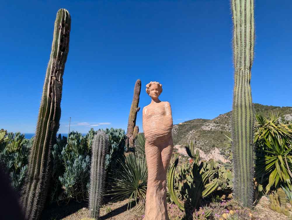 Statue in the Jardin Exotique, Eze, France