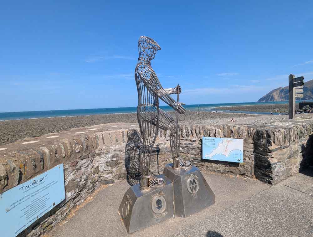 The Walker, Lynmouth The Walker, a wire-rod sculpture looking out to sea on The Esplanade beachfront in Lynmouth
