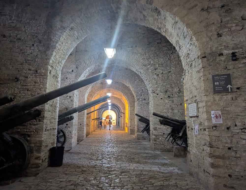 Canons inside a tunnel at Gjirokaster Castle