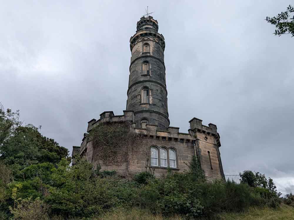 Lighthouse shaped monument on Calton Hill