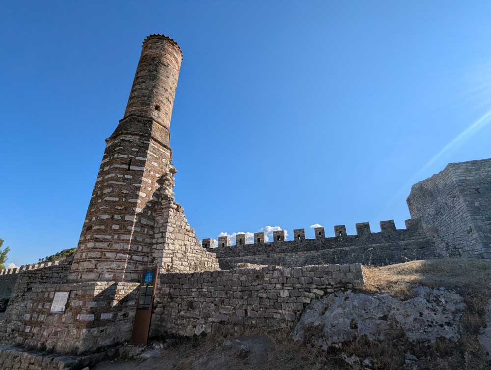 Red Temple and castle ramparts at Berat Castle
