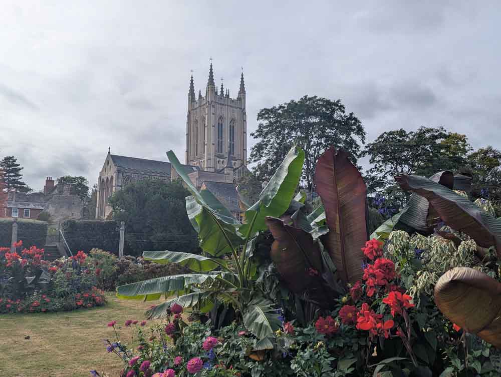 Abbey Gardens with cathedral in background, Bury St Edmunds