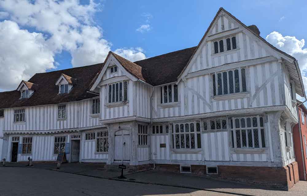White timber-framed medieval Guildhall, Lavenham