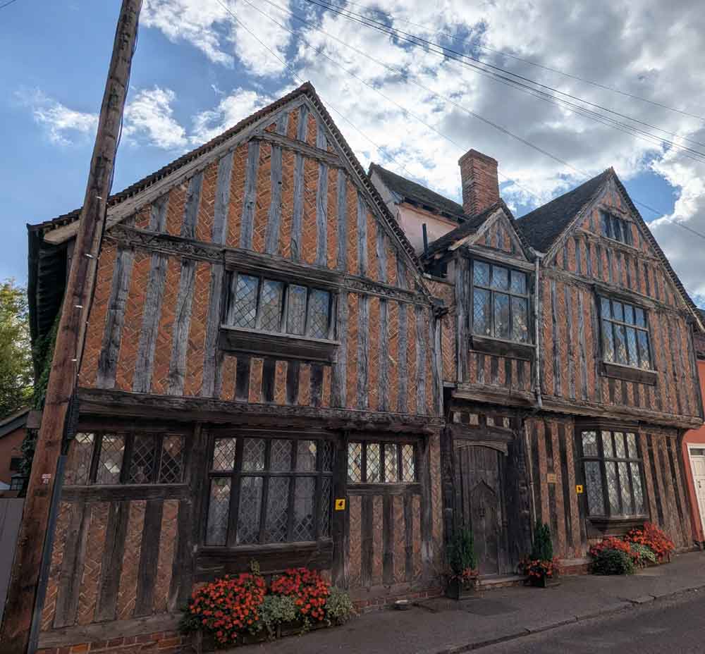 Brown timber-framed Harry Potter house in Lavenham